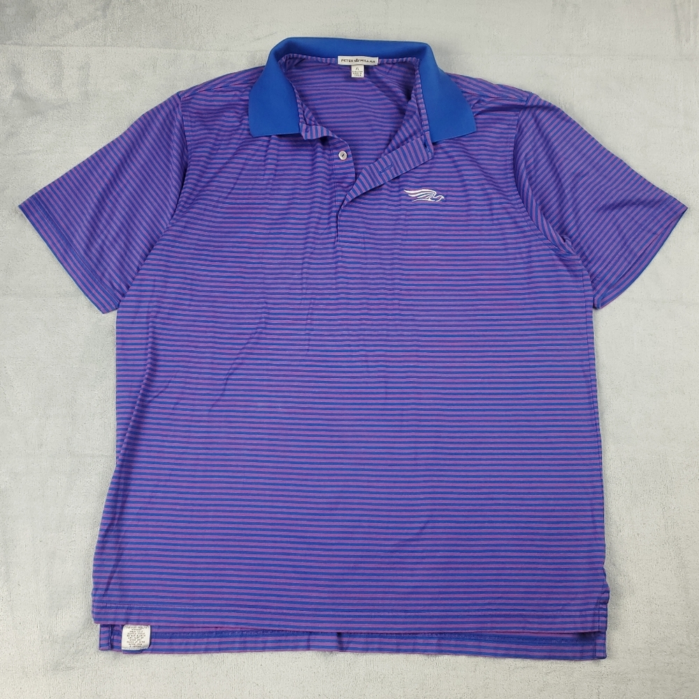 Peter Millar Purple and Blue Striped Polo